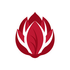 Simple flat vector illustration of a radicchio head vector illustration
