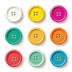 sewing buttons isolated on white