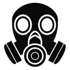 Black Gas Mask Symbol Protection against Danger and Virus icon