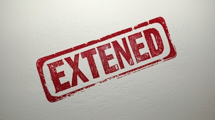 Notice of extension written in bold red letters on a plain background for official communication purposes.