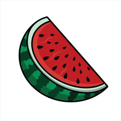 Large sliced watermelon illustration design