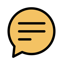 メッセージやチャットを表す吹き出しアイコン(黄色)｜シンプルフラットデザイン）