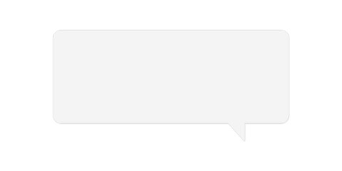  Frosted Glass Speech Bubble, Rectangular Chat Icon on Transparent Background
