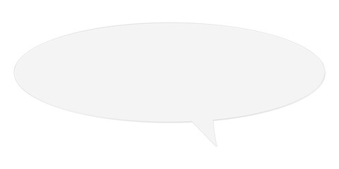 Frosted Glass Speech Bubble, Oval Chat Icon on Transparent Background