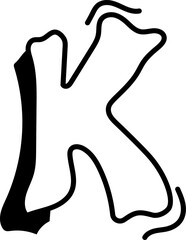 Elegant Black Letter K Illustration