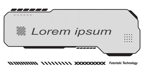 Futuristic Call Out Box Element Black Vector Editable	