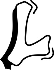 Minimalist Handdrawn Line Letter L Initial Typeface Artistic Style