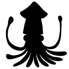 イカのシルエットのイラスト