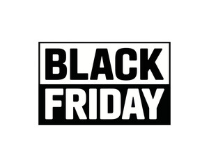 Fototapeta premium Black friday text in a rectangular box with white text on black background and black text on white background