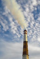 Smoke from a chimney of a factory