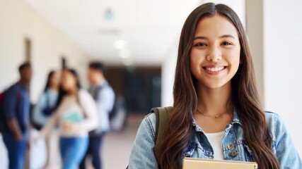 Smiling Student at Hallway.