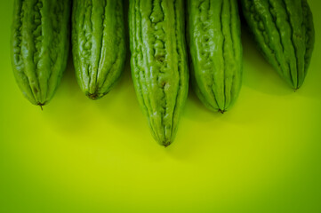 Lower part of fresh bitter gourds 
