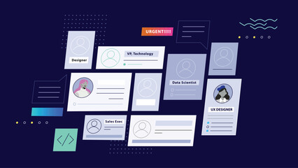 Job Recruitment Network with Professional Roles and Digital Candidate Profiles
