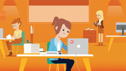 HR Manager Working in Modern Office