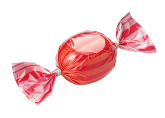 lollipop with wrapper isolated on a transparent background.