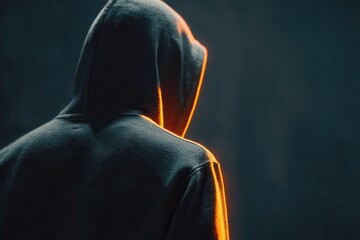 hacker in dark hoodie