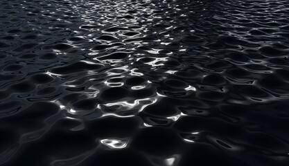 Dark water surface with light reflections creating a moody and atmospheric background ideal for use in abstract designs or environmental themes