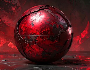 red sphere on a black background