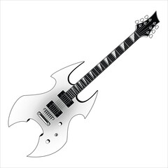 Fototapeta premium Guitar electric black metal illustration vector