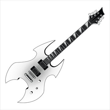 Guitar electric black metal illustration vector