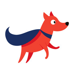 dog wearing cape flying cartoon