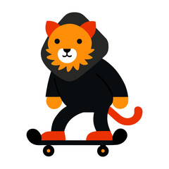 lion wearing hoodie cartoon