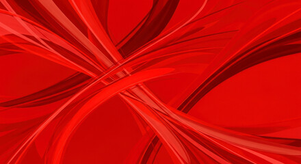 Dynamic abstract red ribbons flow with vibrant energy, perfect for modern design backgrounds