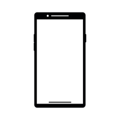 smart phone shape black silhouette vector design isolated on white background