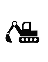bulldozer excavator isolated on white