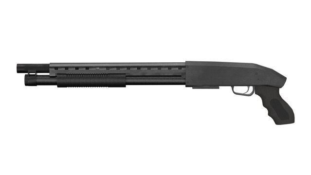 3d rendering tactical pump-action shotgun