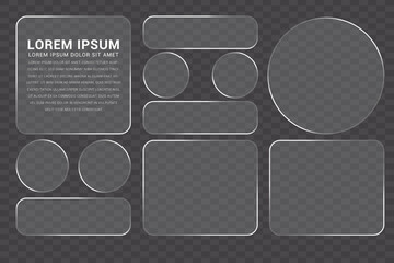Minimal Frosted Glass UI Infographic Layout with Circular and Rectangular Transparent Elements