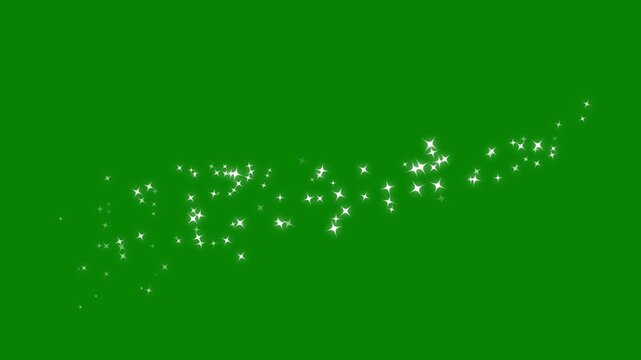 Glowing 2D star sparkle animation, doodle cartoon twinkling stars with  glitter burst effect, Magic sparkles, glitter line stars, shining sparkle motion on transparent and green screen, 4K