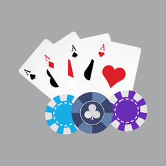 Casino poker vector icon, Veg...