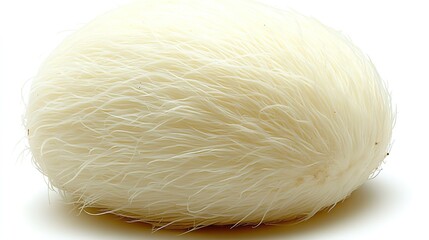 Whole Lion's Mane Mushroom on White Background