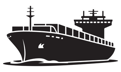 Fototapeta premium Cargo ship vector illustration minimalist flat design isolated on white background for transportation and logistics concepts