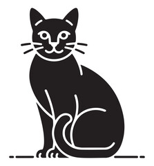 Elegant black cat illustration minimalist vector silhouette perfect for pet-related designs and branding