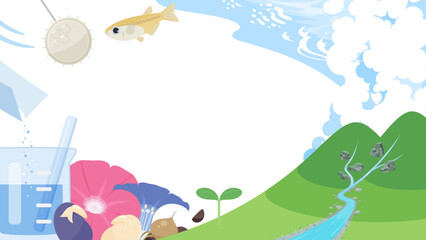 理科の小学校5年生の内容をイメージした背景イラスト_16:9