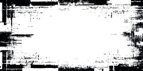 abstract grunge old stained ink splashed White and Black Grunge Textured Frame on transparent background.	