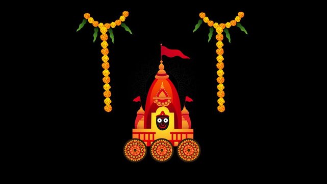 Celebrate Rath Yatra festival with stunning chariot and floral decorations