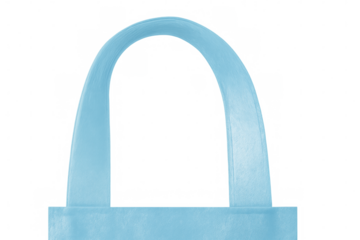 Blue eco bag handle showing sustainable shopping and reusable packaging solution on transparent background