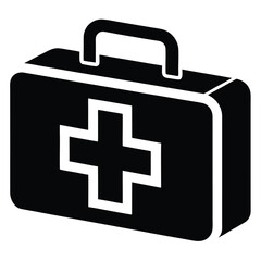 Obraz premium Medical first aid kit symbol for emergency healthcare and assistance