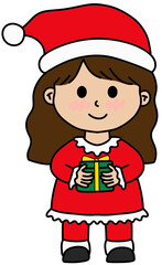 santa claus with girl