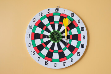 Dart board game with compass, Business concept.