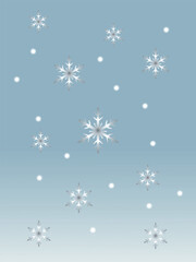 Silver Snowflakes on Gradient Background