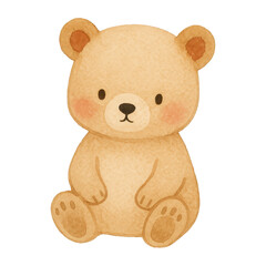 Obraz premium PNG Adorable watercolor teddy bear illustration.