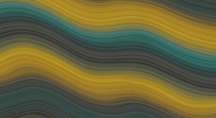 Abstract Wavy Pattern with Gold Teal Black Colors Artistic Background