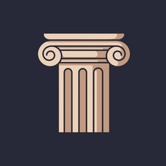 A stylized illustration featuring the elegant volutes of an ancient Greek Ionic column capital, symbolizing strength, history, and architectural design.