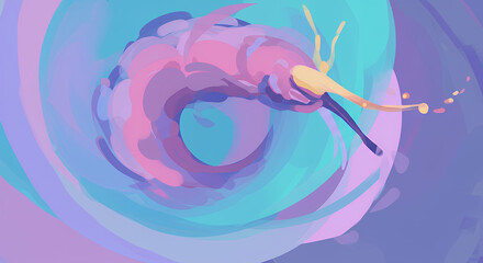 Abstract Colorful Swirling Pattern with Soft Pastel Shades Artistic Background