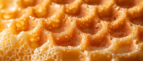 Golden honeycomb close-up, shiny and appetising.
Ideal for articles about beekeeping, healthy eating, natural products, cookery blogs and honey advertising.