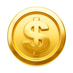 3D Gold Coin with Dollar Symbol &ndash; Money, Wealth, and Finance Icon